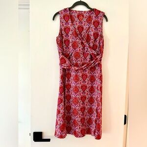 Final Price - Prana - Womens Pink Orange Pattern Sleeveless Casual Dress
